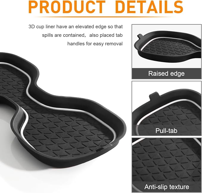 for Honda CRV Accessories 2023 2024 2025 2026 3D Cup Holder Center Console Liner Inserts Silicone Anti-dust Mat Pad Interior Decoration (2 Pcs, Whtie Trim)