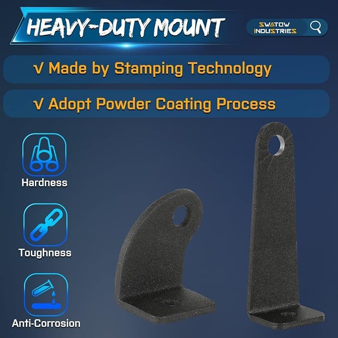 2 Pack Light Bar Mounting Brackets, SWATOW INDUSTRIES Universal LED Light Bar Mounts for Single Row Straight/Curved Lights Bracket Side-Mounted L-Shape for Truck Pickup Wrangler ATV UTV