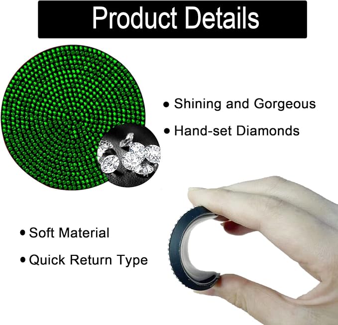 Bling Cup Holder Insert Coaster- 2.75 inch Silicone Anti-Slip Shockproof, Universal Fashion Car Interior Accessories for Women (Green, 4 PCS)