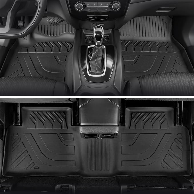 Floor Mats for Nissan Rogue 2014-2020, All Weather Floor Mats Trunk Cargo Liner and Door Sill Guards Accessories, Full Coverage Set (Not for Sport)
