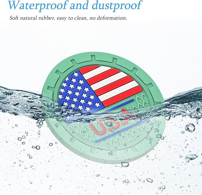 AUCELI 2 Pack Car Cup Holder Coasters, Colored American Flag US Flag Insert Car Cup Coaster, 2.75 Inch Anti Slip Shockproof Embedded Drink Mat, Vehicle Interior Decor Accessories
