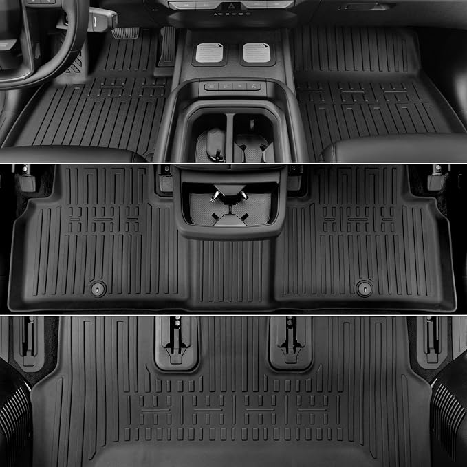 Floor Mats for Kia Telluride Gas 2027, All Weather Floor Mats Trunk Cargo Liner with Backrest Protectors Accessories, Full Coverage Set (Fit 7/8 Seats)