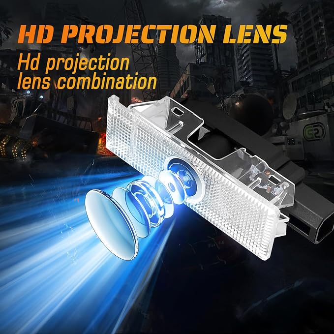 2Pcs Door Lights Logo for Dodge Challenger 2015-Present, Puddle Lights, Car Door Lights Logo Projector, Courtesy LED Welcome Puddle Projection Light Lamps Accessories