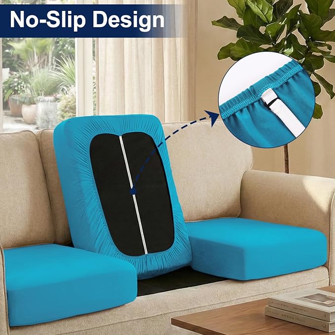 Smiry 14 Pcs Waterproof Patio Cushion Covers, Stretch Outdoor Furniture Covers