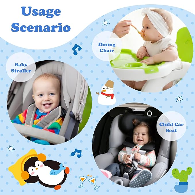Babenest Car Seat Potty Protector Cover -Waterproof Carseat Training Liner for Baby &Toddler Shower Gift, Dry Piddle Pee Pad with Fun Designs for Strollers & Infant Car Seats (Blue-Penguin, 1 Count)
