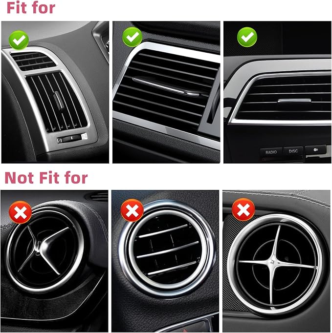 NBTEPEM Bling Car Air Conditioner Decoration Strip for Vent Outlet, 10 PCS Universal Rhinestone Car Vent Outlet Trim Decorations, Bling Interior Accessories for Women and Girls (Pink)