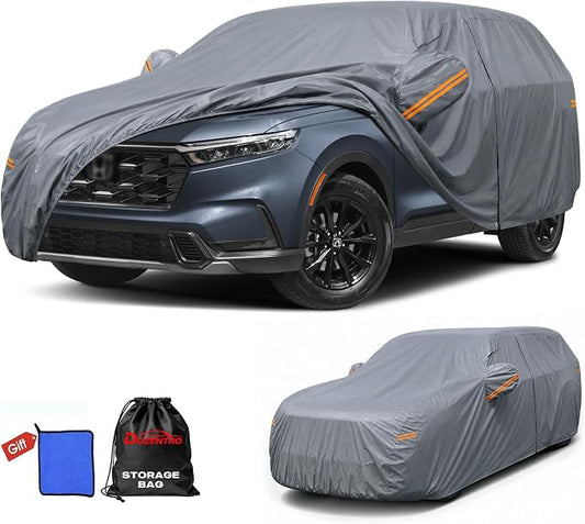 Waterproof CRV CR-V(1995-2026) Car Cover with Breathable Vents, [Upgrade] Premium Covers with Cotton Liner and Zipper Door, Sun Rain Snow Dust Uv Protection.(Gift with Towel)