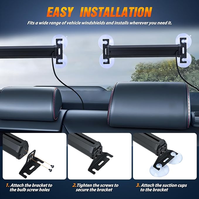 Nilight 40LED Blue Red Emergency Strobe Traffic Advisor Light Bar with Suction Cups Dash Safety Warning Hazard Flashing Lights Interior Front/Rear Windshield for Trucks Construction Vehicles