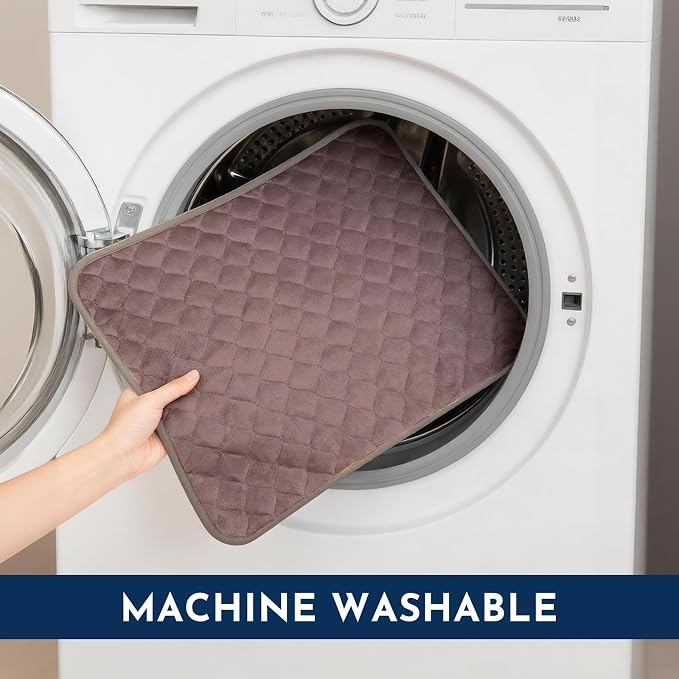 Reusable Waterproof Incontinence Chair Pads (22" x 21") - Machine Washable Seat Protector - Chair Protector Seat Cover, Extra Heavy Absorbency, Seat, Car, Wheelchair & Recliner (Brown, 4 Pack)