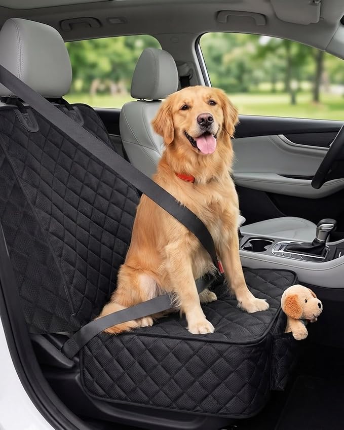 Victoper Dog Car Seat Cover, 600D Heavy Dute Car Seat Cover for Dogs Pets,100% Waterproof Anti-Scratch Nonslip Dog Seat Cover for Cars, Seat Covers Protector for Sedan SUV Truck Small Black