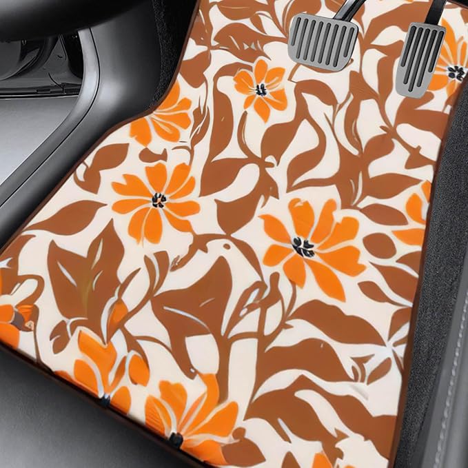 Car Floor Mats Non-Slip Automotive Floor Mats All-Weather Front Rear Car Floor Foot Mat Sets of 4 Pieces Foot Mats Rugs Carpet for Car Trucks SUV Sedans (Fall-02)