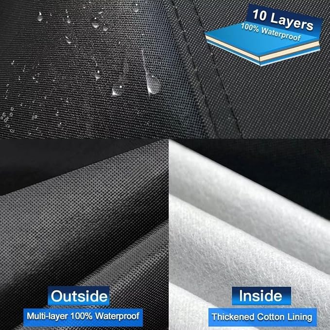 10 Layers Car Cover Custom Fit for Toyota Camry (1996-2025) Waterproof All Weather for Automobiles, Outdoor Full Cover Sun UV Rain Protection.Black