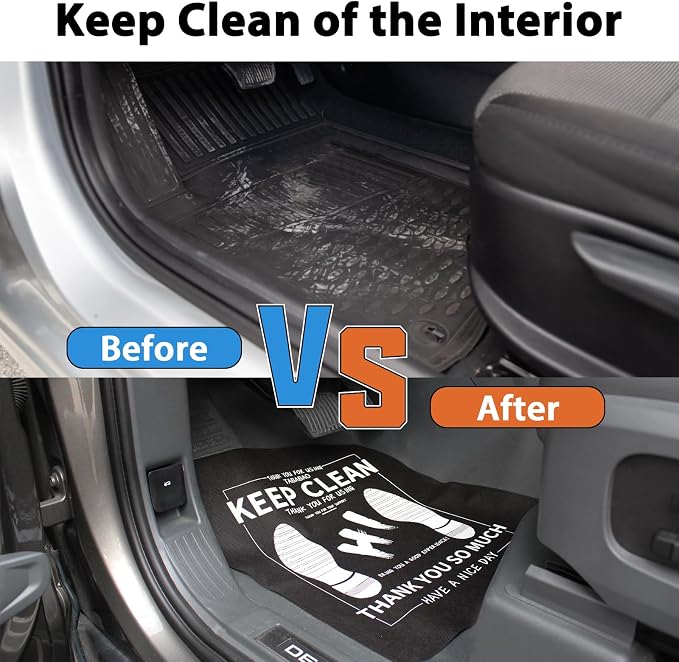 Disposable Car Floor Mats, 50pcs Automotive Floor Mats Carpets Protector Cover, Universal Fit Auto Floor Mats, Protective Front Rear Floor Mat for Cars Details Vehicles Truck SUV, 18 x 20 inch