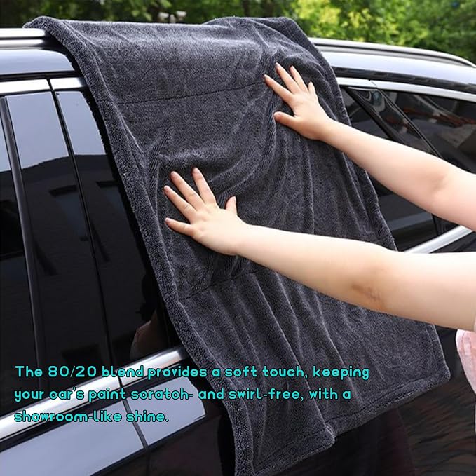 Microfiber Towels for Cars, 15.7"x23.6" 1200 GSM Ultra Thick Soft Car Detailing Drying Towel, Super Absorbent Double Twisted Loop Cloth Cleaning Towel for Car Truck SUV