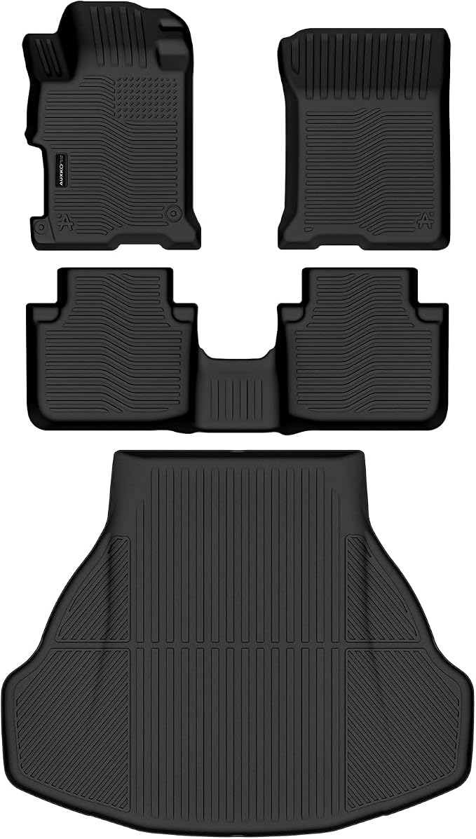 Auxko All Weather Floor Mats Cargo Mat for Honda Accord Sedan 2013 2014 2015 2016 2017 TPE Liners All Season Accessories Guard Odorless Anti-Slip Floor Liners Trunk Tray