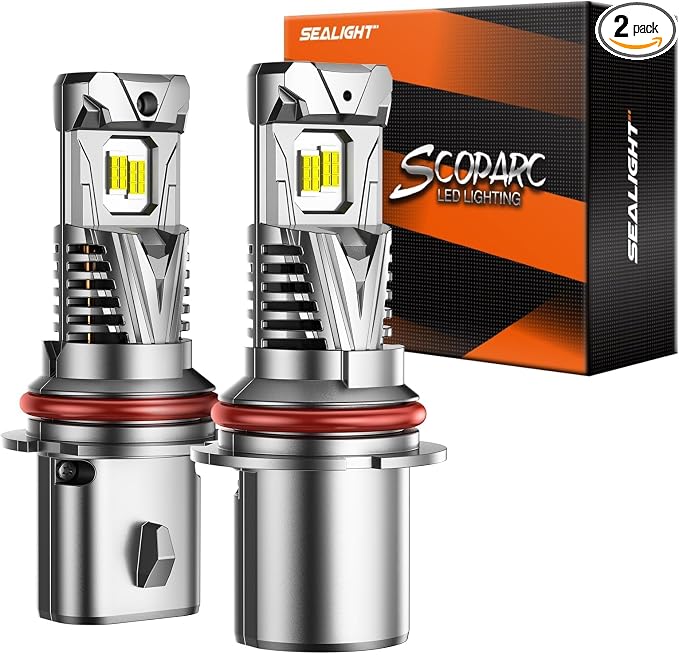 SEALIGHT S7S 9007/HB5 Light, 60000LM Brightest 6500K Cool White, 3Mins Easy Installation, 10 Years Lifespan, Plug-N-Play, IP68 Waterproof, 2 Pack