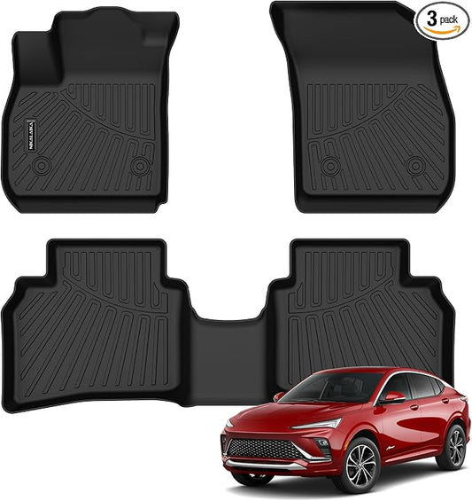 Floor Mats for 2021-2024 2025 2026 Buick Envision All Weather Protection TPE Rubber Floor Liners for 2021-2026 Buick Envision Full Set Automotive Mat Accessories, Odorless Anti-Slip Black