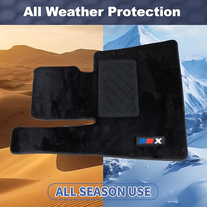 Custom 3D car mats for BMW X7 7-Seater 2019-2024 Wool Carpet Car Mats - Luminous, Anti-Slip, All-Weather Full Coverage with Custom Logo