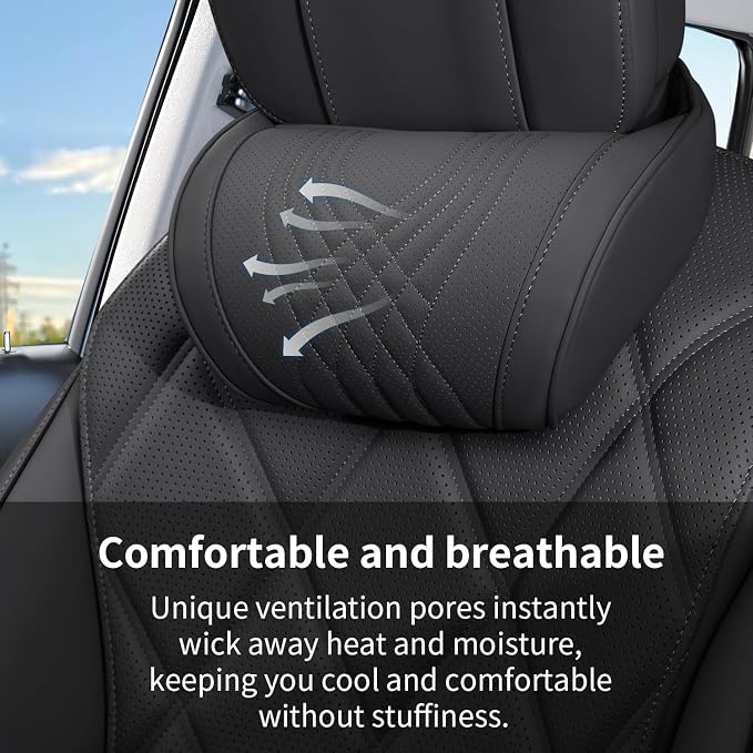Car Neck Pillow for Driving Memory Foam Headrest for Most Cars SUV Home Office Traveling