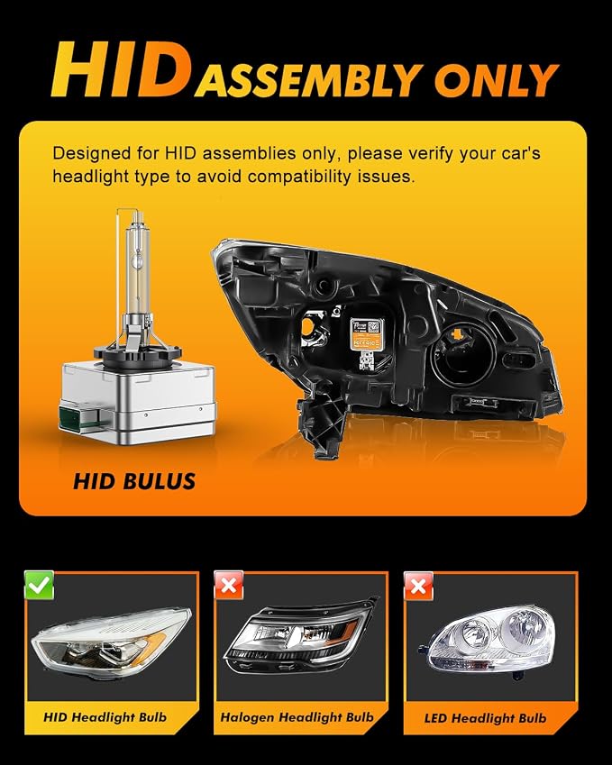 Termitor D1S HID Headlights Bulbs, 800% 30,000LM Enhanced Brighter, 6000K Cool White, IP68 Xenon 35W Design for Replace 66144 66140 85140 85415, Direct Plug-and-Play Installation, Pack of 2