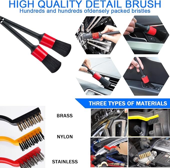 Car Wash Kit with Foam Gun, Bucket and Cleaning Tool, Car Washing Kit | Carwash Supply High-Pressure Foam Spray Wash Mitt Tire Brush Sponge Towels Brush Car Cleaning Kit for Interior and Exterior