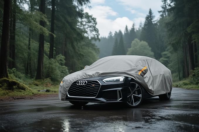 Kayme Heavy Duty Car Cover Custom Fit Audi A5 S5 RS5, Waterproof All Weather for Automobiles, Full Exterior Covers Rain Sun UV Protection.