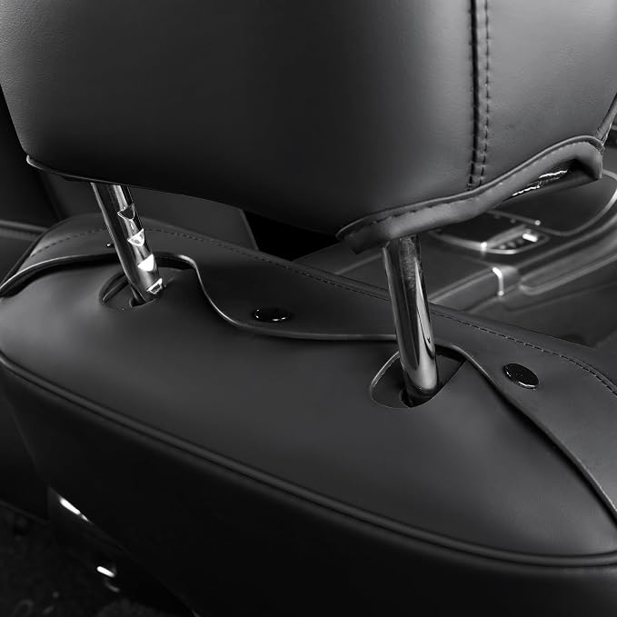 Black Thick Nappa Leather Automotive Car Seat Covers Set of 1 | Univerasal Precision Fit,3D Contoured,Full Coverage,Waterproof,ThickTexture Nappa Leather,for most Suvs Trucks Sedans