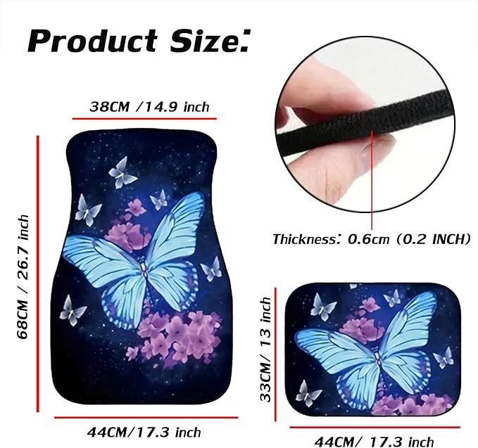 Car Floor Mats Non-Slip Automotive Floor Mats All-Weather Front Rear Car Floor Foot Mat Sets of 4 Pieces Foot Mats Rugs Carpet for Car Trucks SUV Sedans (NO.23)