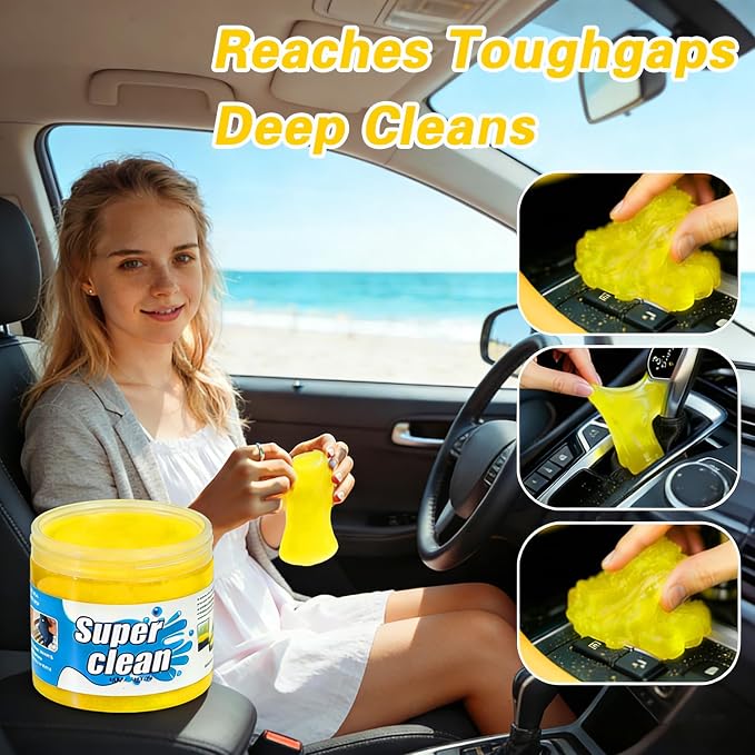 4-Pack Car Cleaning Gel, 5.6 oz Each, Universal Auto Cleaning Putty Slime, Dust Remover for Car Vents, Dashboard, Keyboard & Interior Accessories