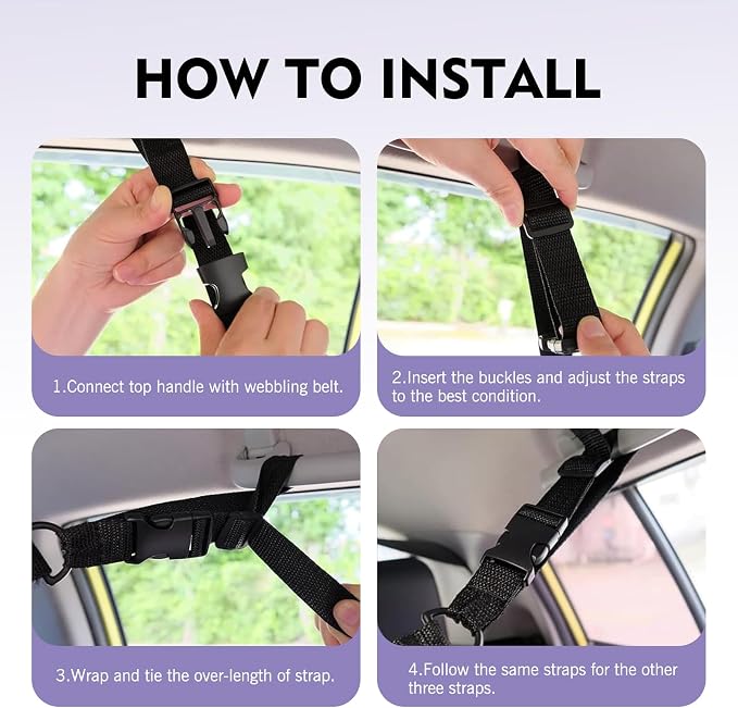 Car Ceiling Cargo Net, 31.5" x 21.7" Adjustable Buckle Heavy Duty Car Roof Storage, Double Layer Mesh Interior Organizer with Zipper, Universal for Cars, SUVs, Trucks