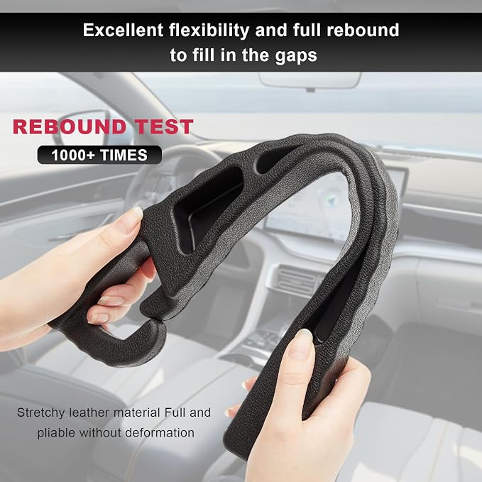 KVAEY 2PCS Car Seat Gap Filler Organizer, PU Leather Crevice Blocker Gap Plug Between Seat and Console, Universal Car SUV Truck Gap Organizer Stop Phone Wallet Keys from Dropping