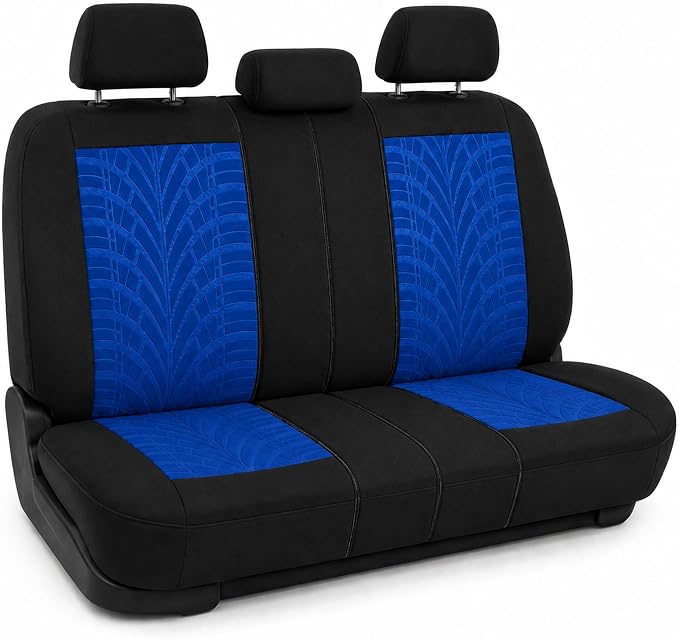 FH Group Rear Set Travel Master Car Seat Covers - Universal Fit, Split Bench Rear Seat, Washable, for SUV, Sedan, Blue