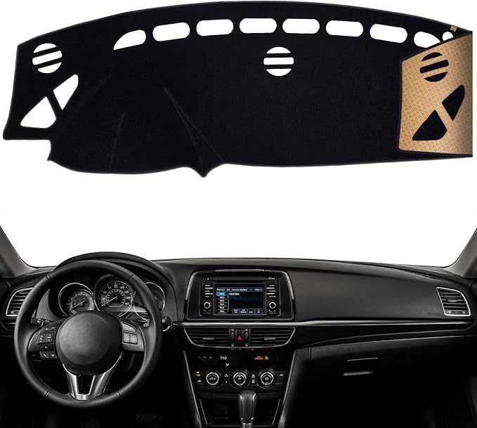 Dash Cover, Anti-Glare, Sun Protection, Dustproof, UV-Proof, Dashboard Covers, Interior Car Accessorie Fit for 2014 2015 Ma-zda 6, Black