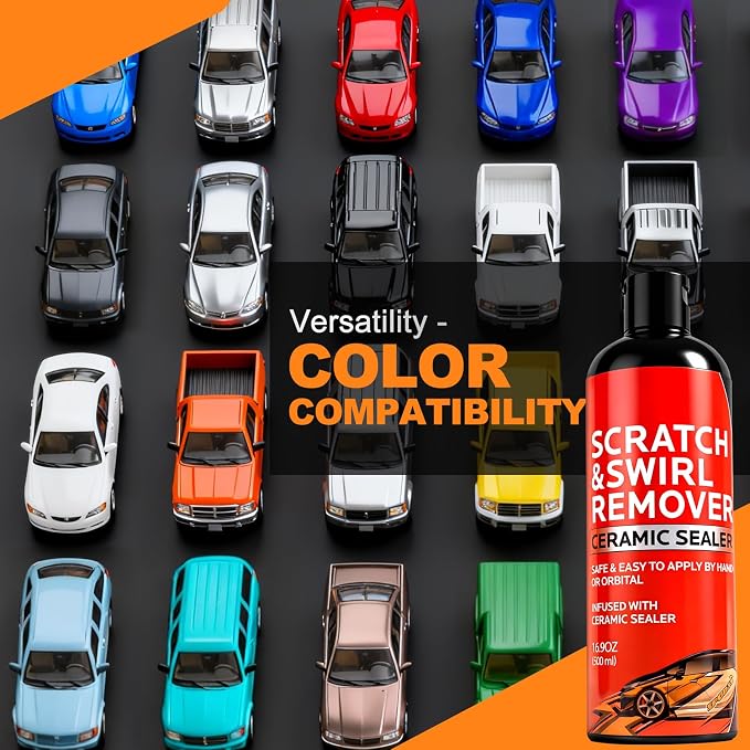 500ml Car Scratch Remover for Vehicles: Automotive Swirls Rrepair Eraser Restorer & Polishing with Buffer Pad - Scratch Eraser Kit for Light Scratches Oxidation & Water Spots (16.9 fl oz)