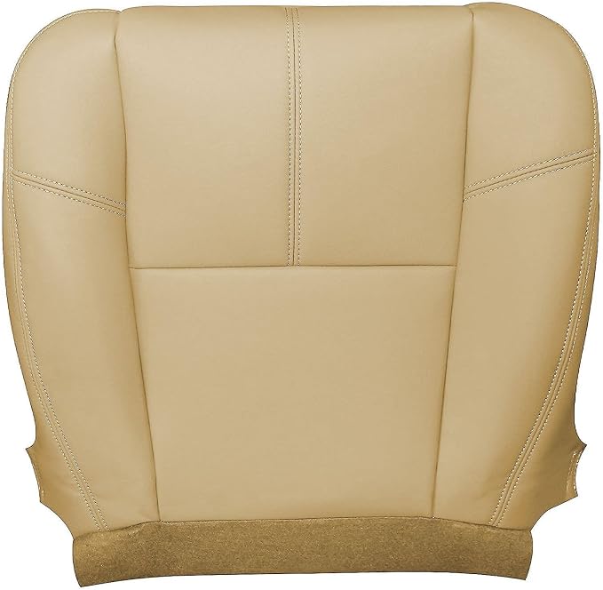 GXARTS Driver or Passenger Side Bottom Replacement Leather Seat Cover 333 Light Cashmere Light Tan Fit for Chevy Silverado Tahoe Suburban Avalanche GMC Sierra Yukon 2007 2008 2009 2010 2012 2013 2014