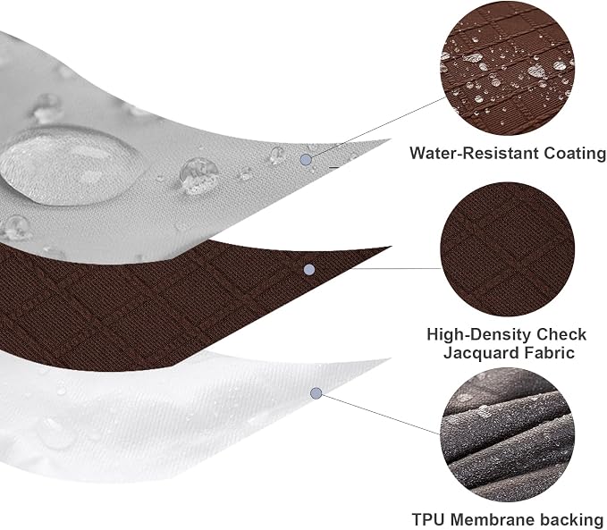 Genina Waterproof Seat Covers for Dining Room Chairs Covers Dining Chair Slipcovers Protector, No Rear Covers (Chocolate, 4 Pcs)