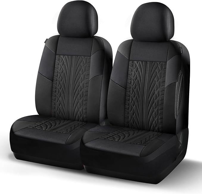 HChengkikz Front Car Seat Cover, Cloth and Washable (Black) | Breathable, Airbag compatible, Easy to Install, Universal Fit for Most Cars, Sedans, Truck, SUVs