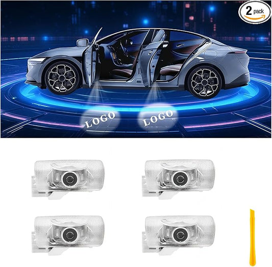 Car Door Lights Logo Projector Puddle Lights Compatible with LS ES is LX RX GS GX RC UX Accessories, No Fade 4K-HD Car Welcome Lights(2 Pack, Dual Plug)