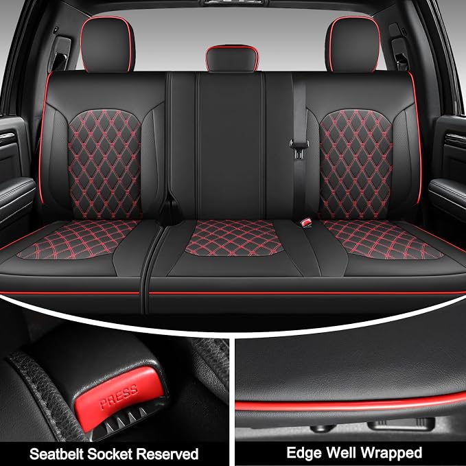Umbrauto Leather Seat Covers for Silverado/Sierra, Waterproof Custom Full Set Seatcovers for Chevy Silverado/GMC Sierra 2007-2013 & 2019-2026 1500, 2020-2026 2500HD 3500HD Crew/Double/Extended Cab