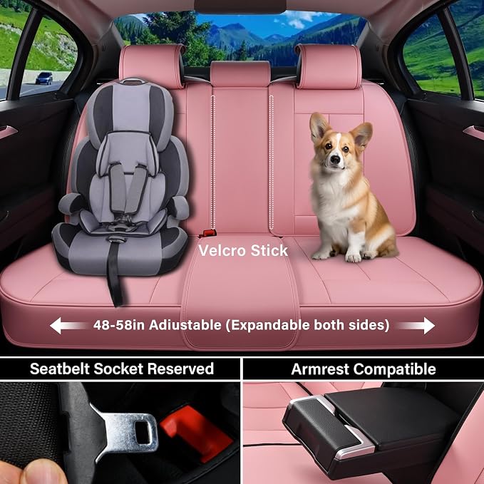 Coverado Car Seat Covers, Seat Covers for Cars, Waterproof Leather Auto Seat Protectors, Leather Car Seat Cushion, Car Interiors Accessories Universal Fit for Most Cars