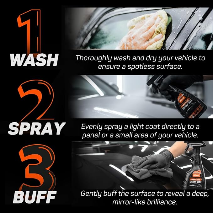 Ceramic Spray Coating for Cars - Advanced Graphene Technology | 17oz - Hydrophobic, high-gloss spray-on protection for car paint, Easy Application, Long-Lasting Protection, 50+ Wash Rating