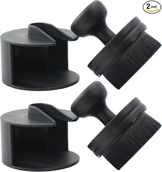 VIKING Tire Shine Applicator Brushes, Automotive Tire Dressing Applicator Brush, Storage Stand Included for Tire Detailing and Car Wash Kit, Black, 2.3 Inch Diameter, 2 Pack