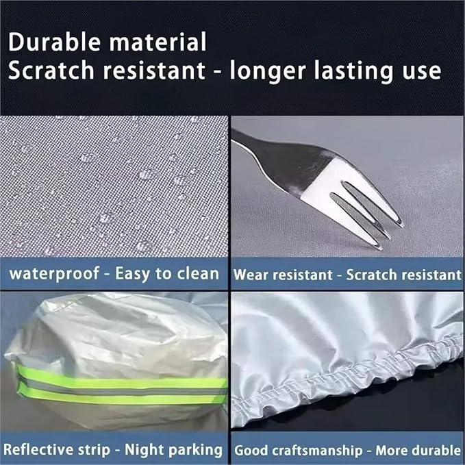 6 Layers Car Cover, 184-196 inch | Waterproof All Weather, Outdoor Full Cover, Rain Sun UV Protection, Zipper Cotton, Universal Fit for Sedan