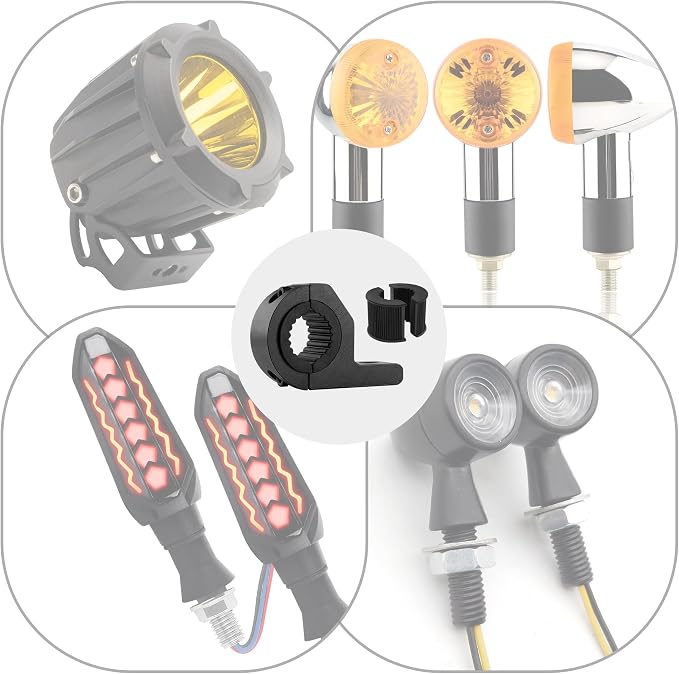 2PCS Motorcycle Light Bar Mounts - Universal 0.75" 1" 1.25" Tube Clamp LED Light Bar Bracket Kit for Motorcycle Driving Lights - Roof Rack Lights of Most ATVs UTVs Trucks