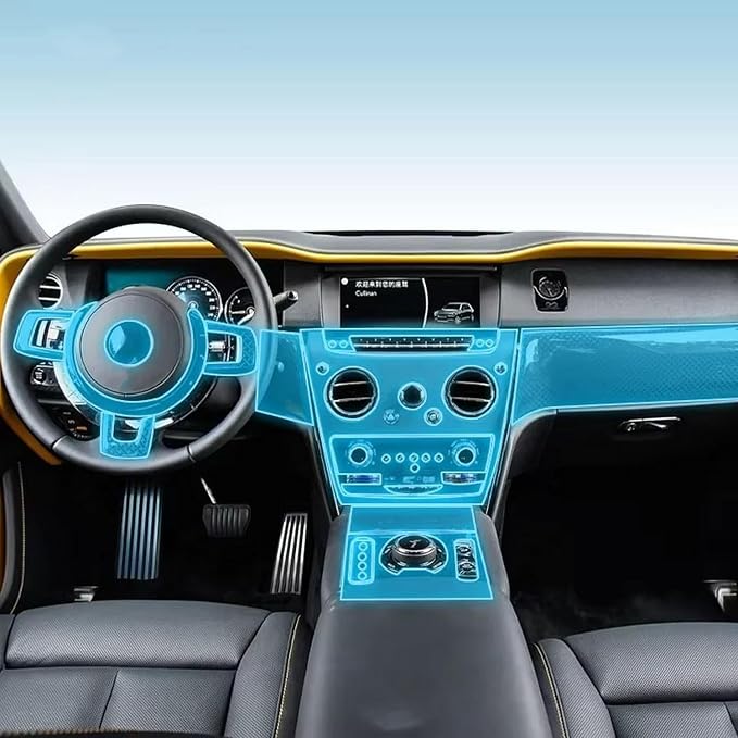 Car Interior Center Console Transparent/Matte TPU Protective Film PPF Anti-Scratch Film ，for Rolls-Royce Cullinan 21-2025