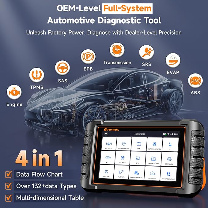2026 FOXWELL Scanner NT809BT OBD2 Scanner Diagnostic Tool with 30+Resets, All System Bidirectional Scan Tool for All Vehicles, CAN-FD, FCA Autoauth, 3-Yr Free Update, AutoVIN, Wireless 65-Foot, Orange