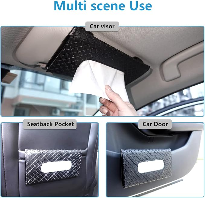 Car Visor Tissue Holder, Sun Visor Napkin Holder Backseat Tissue Case, Premium Car Tissue Box for car, Car Tissue Holder(Beige)