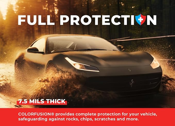 ColorFusion PPF by VViViD, Matte Stealth Midnight Black Dry Apply PPF Vinyl Car Wrap Roll 1.3ft x 5ft
