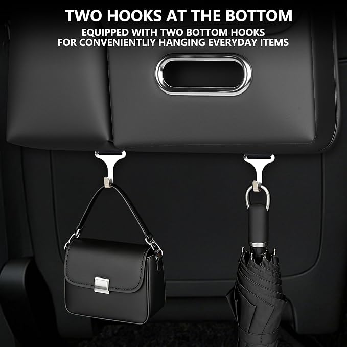 Seat Back Organizer, Multi-Pocket Storage Bag with Tissue Holder | Car Storage, Multifunctional Drink Cup Holder Organizers with Tissue Storage Box Organizer, Backseat Hanging Storage Pocket