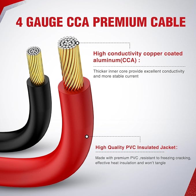 Nilight Jumper Cables for Car Battery 4 Gauge 20 FT Booster Cable Heavy Duty 600 A CCA with Carrying Bag Jump Start Emergency Kit Pickup Truck RV Vans SUV